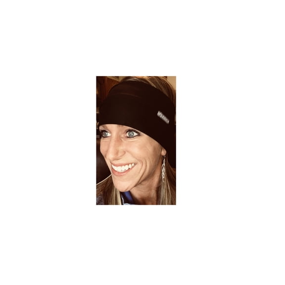 It's Ridic! Black Sweat Absorbing Sports/Riding Headband (Sweatband) Made with Stretch Nylon Fabric