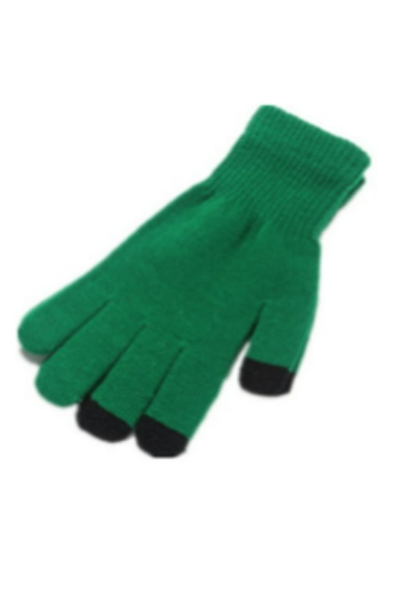 Green Knitted Warm Soft Touchscreen Winter Gloves One Size Fits Most