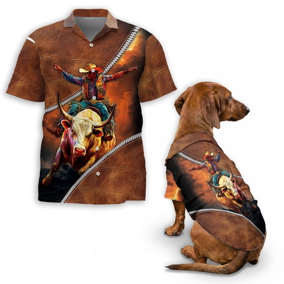It's Rodeo Time Hawaiian Shirt, Bull Riding Shirt for Men & Women, Western Style Rodeo Shirt, Cowboy Bull Riding Beach Shirt, Unique Summer Shirt