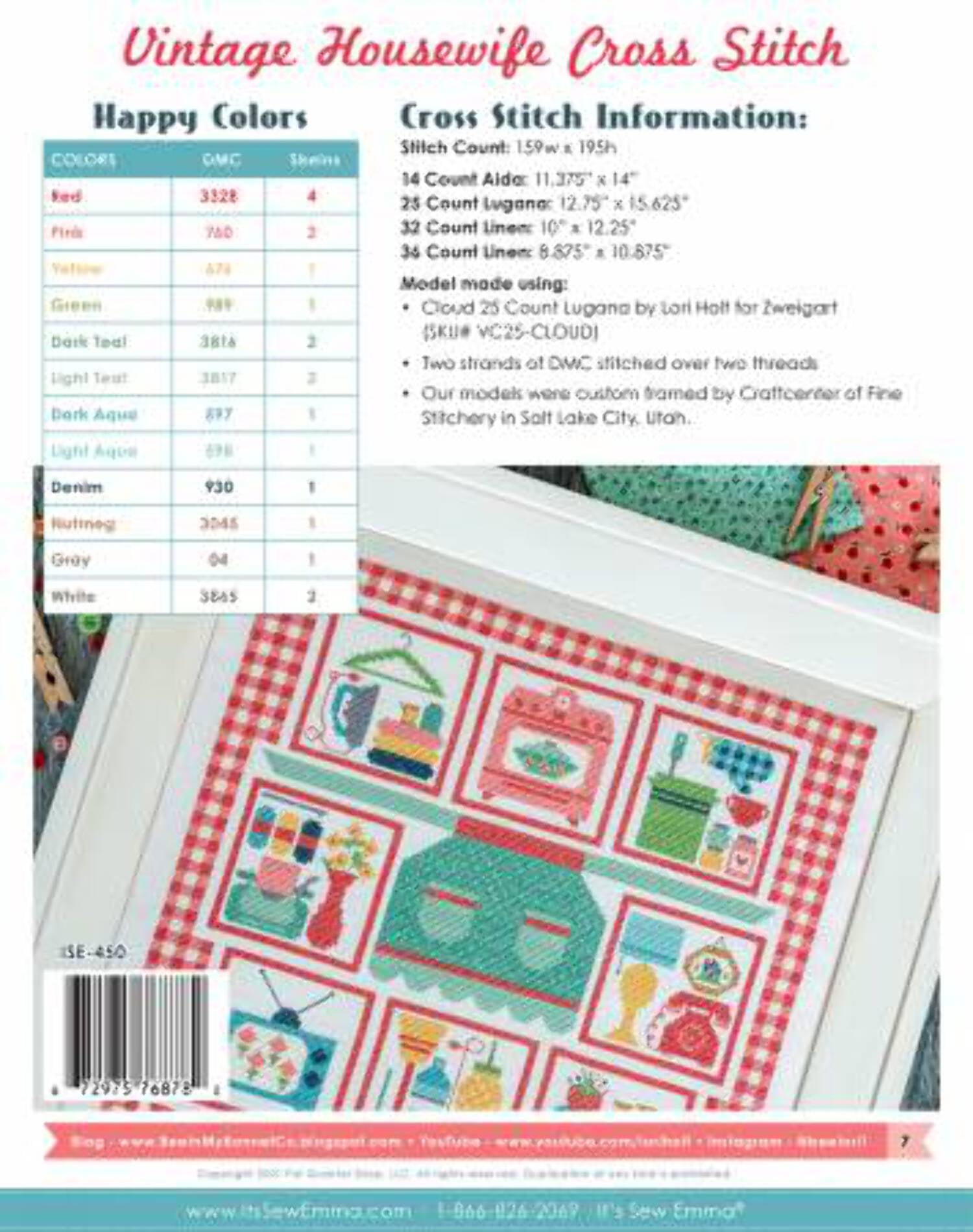 It's Sew Emma Cross Stitch Pattern - Vintage Housewife