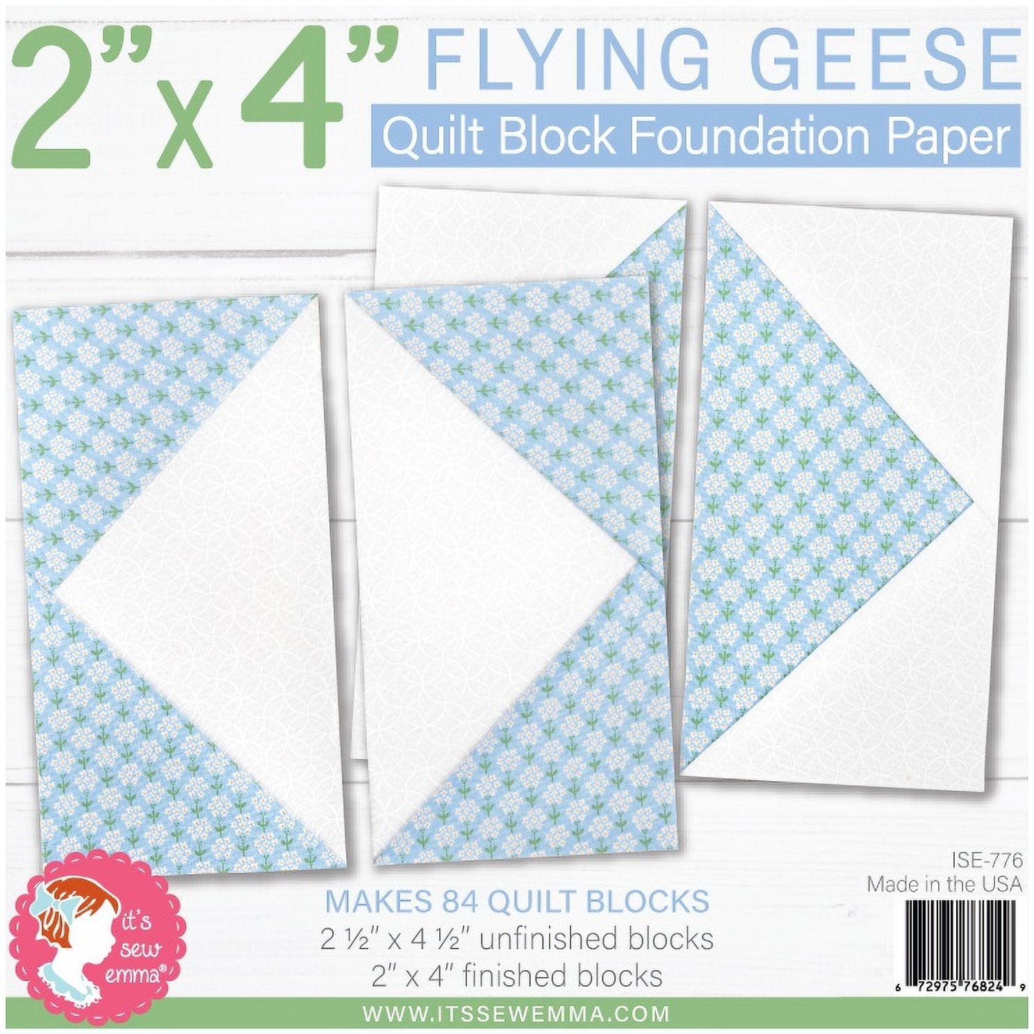 It s Sew Emma Quilt Block Foundation Paper 2 inch X4 inch Flying Geese