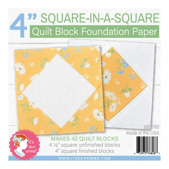 It's Sew Emma Quilt Block Foundation Paper-4" Square In A Square