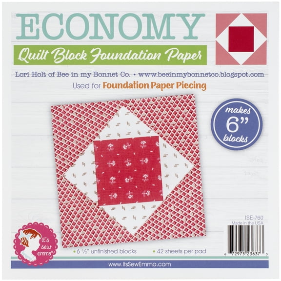 It's Sew Emma Quilt Block Foundation Paper-6" Economy From Lori Holt
