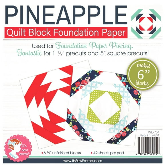 It's Sew Emma Quilt Block Foundation Paper-6" Pineapple