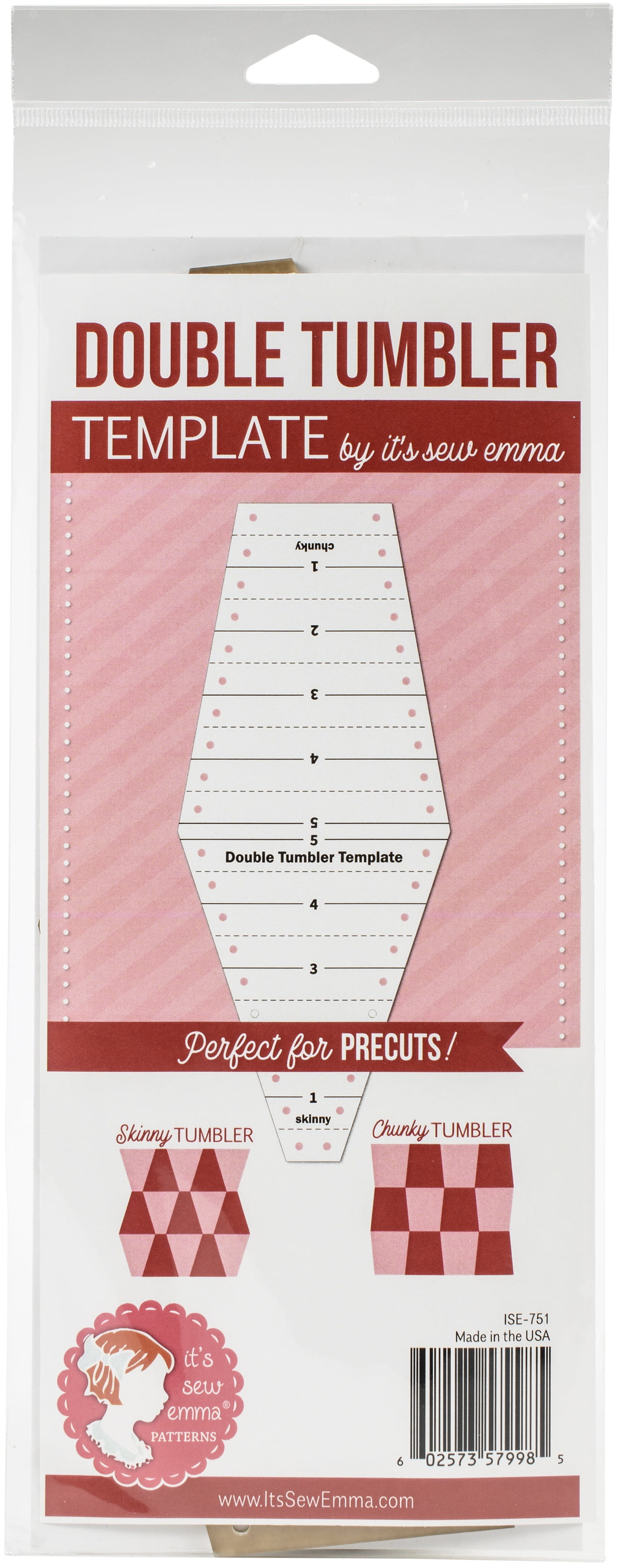 It's Sew Emma Quilting Template SetDouble Tumbler