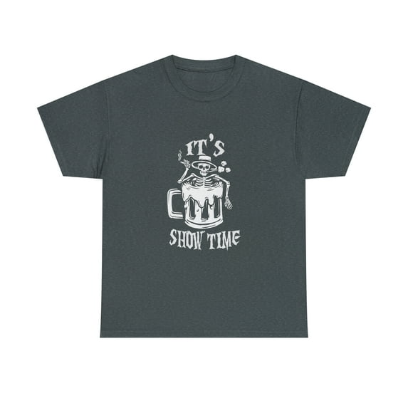 It's Show Time Smokin' Skeleton Beer Mug T-Shirt