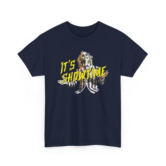 It's Showtime Beetlejuice Movie T-Shirt, Halloween Horror Shirt,Navy Color,Size M