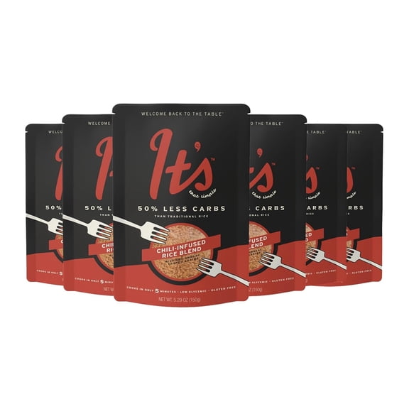 Its That Simple Chili-Infused Rice Blend from It's Skinny, 50% Less Carbs, Certified Gluten-Free, Non-GMO & Vegan, Cooks in 5 Minutes 5.29 oz (Pack of 6)