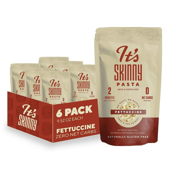 It’s Skinny  Fettuccine Pasta – Low Carb, Gluten Free Keto, Vegan Konjac Noodles, Non-GMO & Only 4.5 Calories Per Serving (6 Packs)