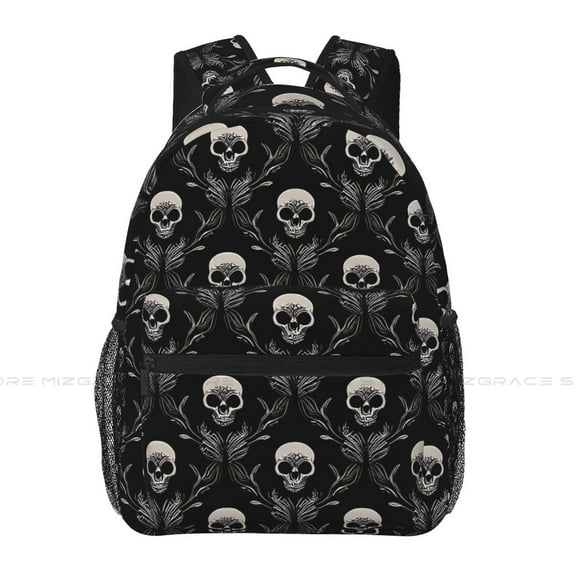 It's Skulls Students Bags Skull Style Fashion Teens Books Backpack Soft Rucksack Unisex