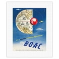 thumbnail image 1 of It’s a Smaller World by Speedbird - Fly BOAC (British Overseas Airways Corporation) - Vintage Travel Poster by Beverly Pick c.1945 - Fine Art Rolled Canvas Print 11in x 14in, 1 of 4