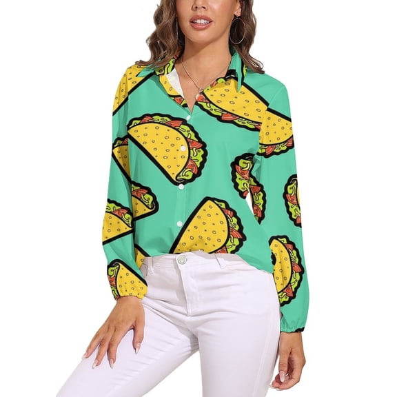 It's Taco Time! Long Sleeve Blouse Woman Streetwear Casual Shirts Summer Oversize Woman Streetwear Clothing Birthday Present
