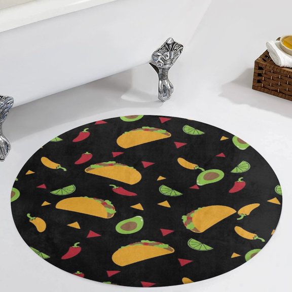 It’s Taco Tuesday Everyday! Round Carpet Circle Rug Outdoor Patio Area Rug Washable Large Area Rugs Hallway Room Decor Fitness Mats
