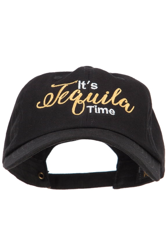 It's Tequila Time Embroidered Unstructured Cap - Black OSFM