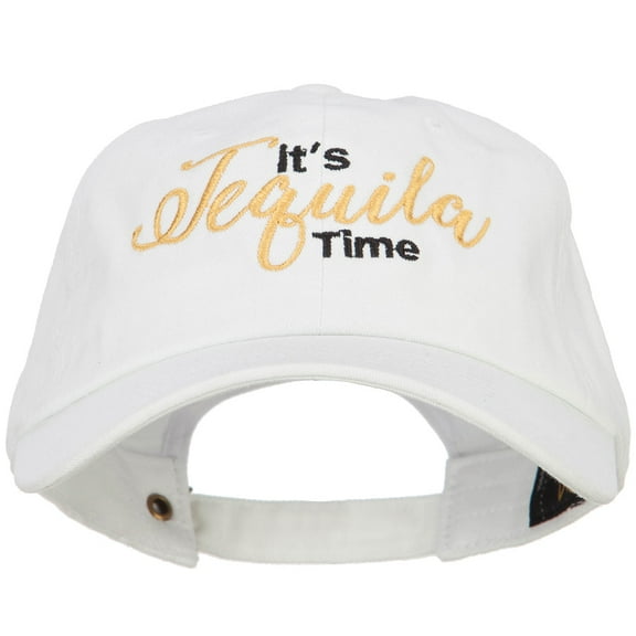 It's Tequila Time Embroidered Unstructured Cap - White OSFM