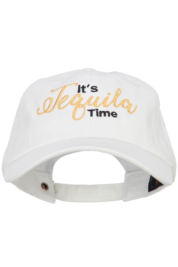 It's Tequila Time Embroidered Unstructured Cap - White OSFM