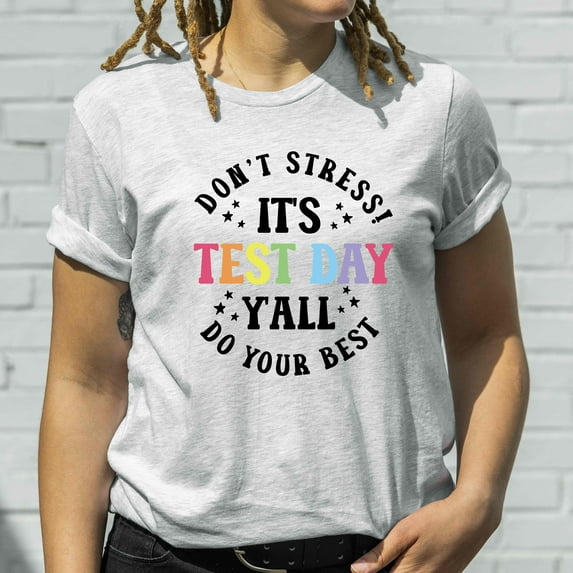 It's Test Day Y'all Shirt | Teacher Shirt | Gift for Teacher | Testing Shirt | Cute Teacher Shirt |Team Shirts |Test Day Shirt| Teacher Gift (Colors:Dark Grey Heather; Sizes:S;)