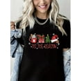 thumbnail image 1 of It's The Season Print T-Shirt Merry Christmas Shirt Short Sleeve Shirt for Women, 1 of 6
