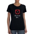 thumbnail image 1 of "It's Time For Love" Valentine's Day Quote Women Black T-Shirt, Female Medium, 1 of 4