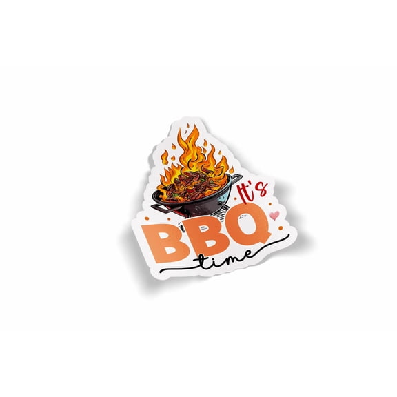 It's Time to BBQ Waterproof Sticker