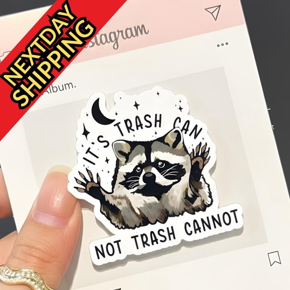 It's Trash Can MagSafe Phone Grip; Cute Raccoon Design Magnetic Phone Holder, Fun Gift for Animal Lover, Quirky Accessory for iPhone,