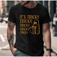 thumbnail image 1 of It’s Tricky Cute Ghost Halloween Quote Cartoon Casual Spooky Style Unisex T-Shirt, for men & women, up to size 5XL, 1 of 2