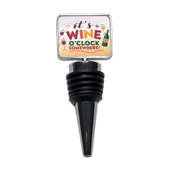 It's Wine O'clock Somewhere Funny Wine Bottle Stopper Cap Plug