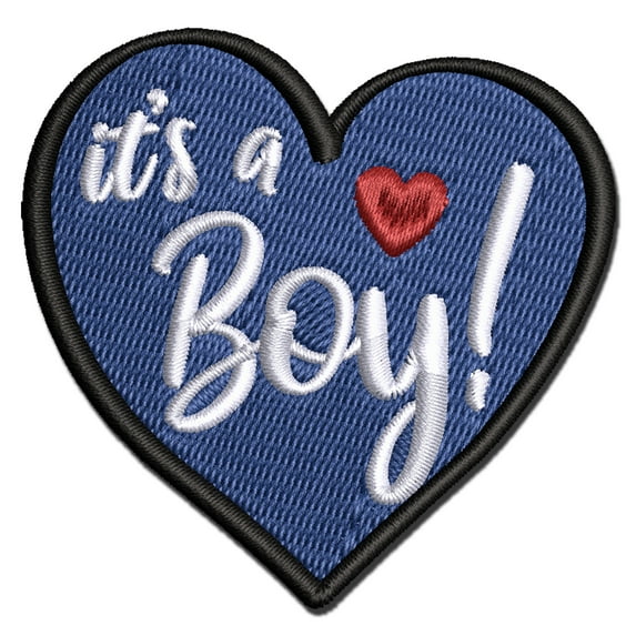 It's a Boy Baby Shower Applique Multi-Color Embroidered Hook & Loop Patch - 3 Inch Medium