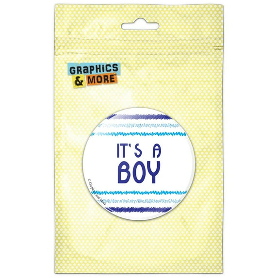 It's a Boy Blue Baby Shower Pinback Button Pin Badge