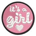 thumbnail image 1 of It's a Girl Baby Shower Party Applique Multi-Color Embroidered Hook & Loop Patch - 2.0 Inch Mini, 1 of 5