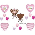 thumbnail image 1 of It's a Girl Monkey Polka Dots Diaper Baby Shower Balloons Decorations Pink Pacifier, 1 of 7