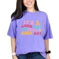 thumbnail image 1 of It's a Good Day to Have a Good Day, Quote for Today, Groovy Retro Wavy Text, Violet Comfort Colors T-Shirt, 2XL, 1 of 1