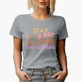 thumbnail image 1 of It's a Good Day to Teach Tiny Humans, Retro Groovy Wavy Text Art, Teacher Merch Gift, Heather Grey T-Shirt, Medium, 1 of 5