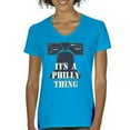 thumbnail image 1 of It's a Philly Thing Funny Women's V-Neck T-shirt Philadelphia Championship City of Brotherly Love Football League Fan Tee, 1 of 7