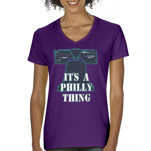 It's a Philly Thing Funny Women's V-Neck T-shirt Philadelphia Championship City of Brotherly Love Football League Fan Tee