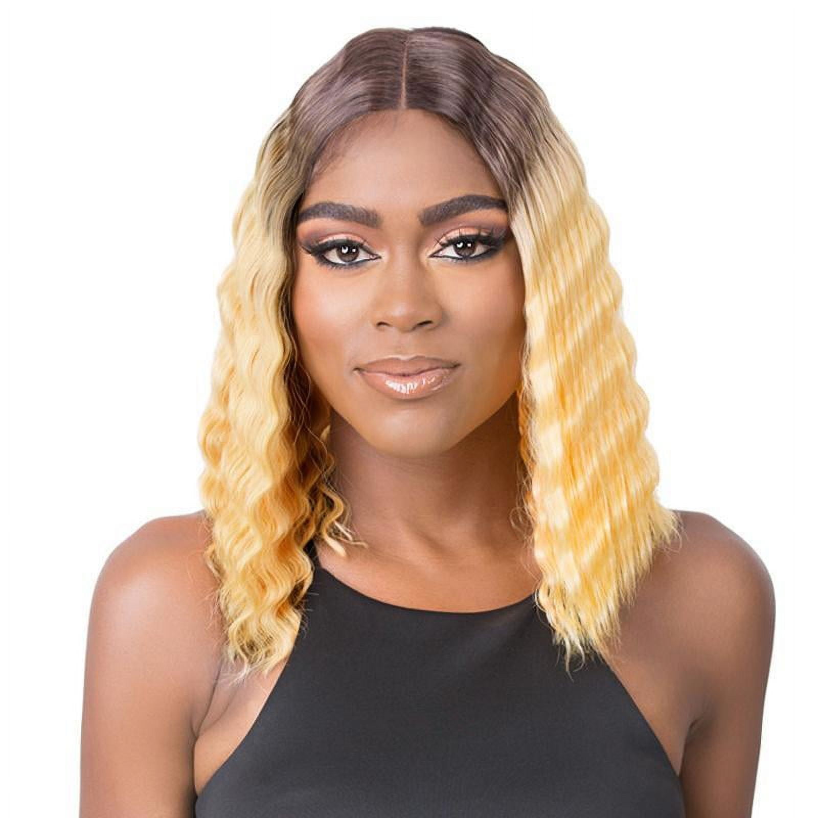 It s a Wig Synthetic Lace Front Wig HD LACE CRIMPED HAIR 2 TT4 HONEY BLONDE