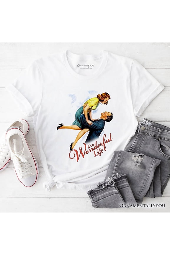 It's a Wonderful Life T-Shirt, Vintage 1940s Movie Christmas Tee