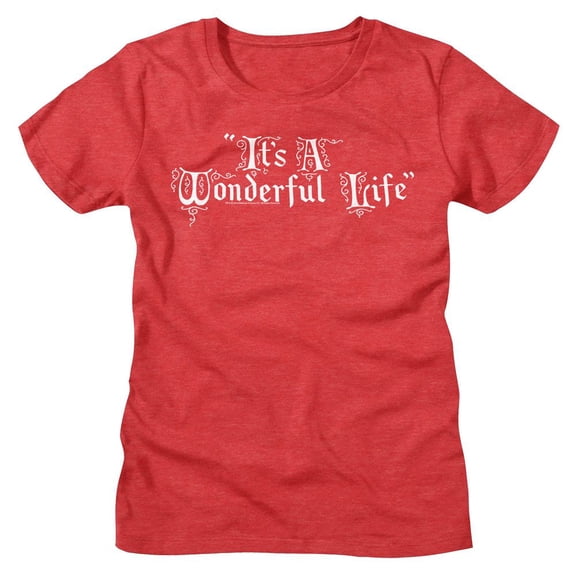 It's a Wonderful Life Title Treatment Red Heather Women's T-Shirt