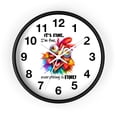 thumbnail image 1 of "It's fine.." Chicken Wall Clock, 1 of 3