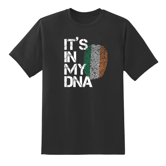 It's in My DNA Fingerprint Ireland Flag Funny Mens Graphic T Shirts Graphic tee for Men Black,XXL