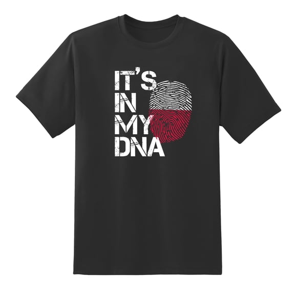 It's in My DNA Fingerprint Poland Flag Graphic Funny T Shirt Black,S