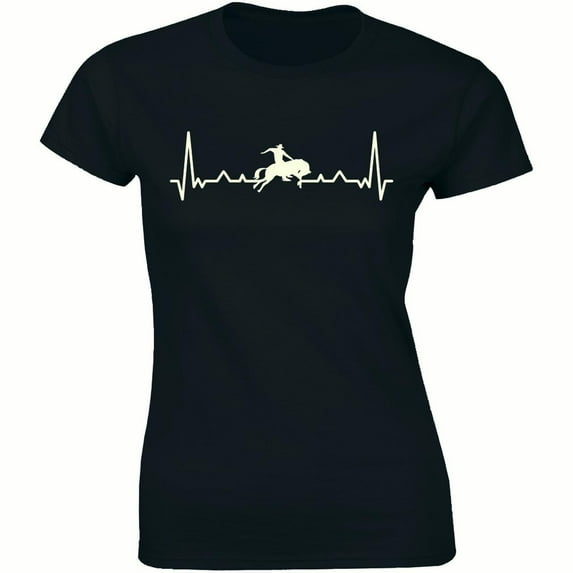 It's in My Heartbeat Horse Riding Jockey Horse Racing Heart Women's T-Shirt