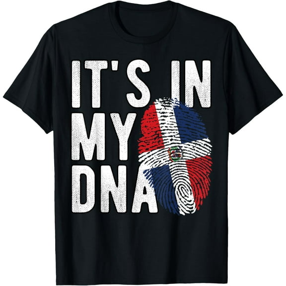 It's in my DNA Dominican Republic Hispanic Heritage Month T-ShirtMen and women, White Black T-shirt, size: Extra large S-1159XL