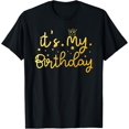 thumbnail image 1 of It's my birthday T-Shirt Miftees Birthday TeesMen's and women's gift, black and white T-shirt, size: Extra large S-4XL, 1 of 4
