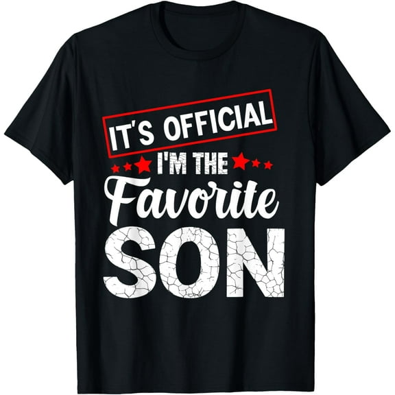 It's official i'm the favorite son T-ShirtMen and women, Black T-shirt, size: Extra large