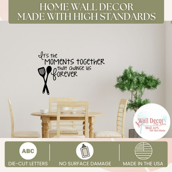 It's the Moments Together Family Saying for the Kitchen Vinyl Wall Décor Stickers, 36 x 23 , Black