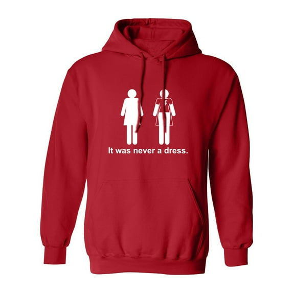 It was never a dress. Adult Hooded Sweatshirt