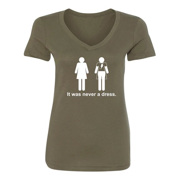 It was never a dress. Womens V-Neck T-Shirt