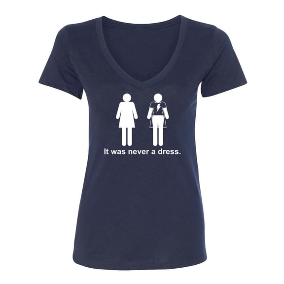 It was never a dress. Womens V-Neck T-Shirt