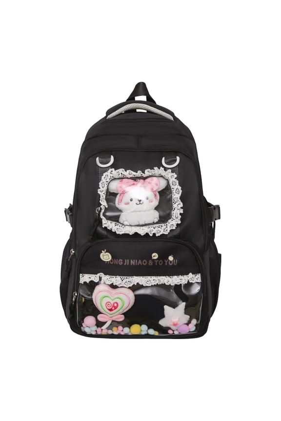 Ita Bag 18.11 Inch High Capacity Nylon Multi-layer Shoulder Bag for College Work Travel Daily Use (Black)